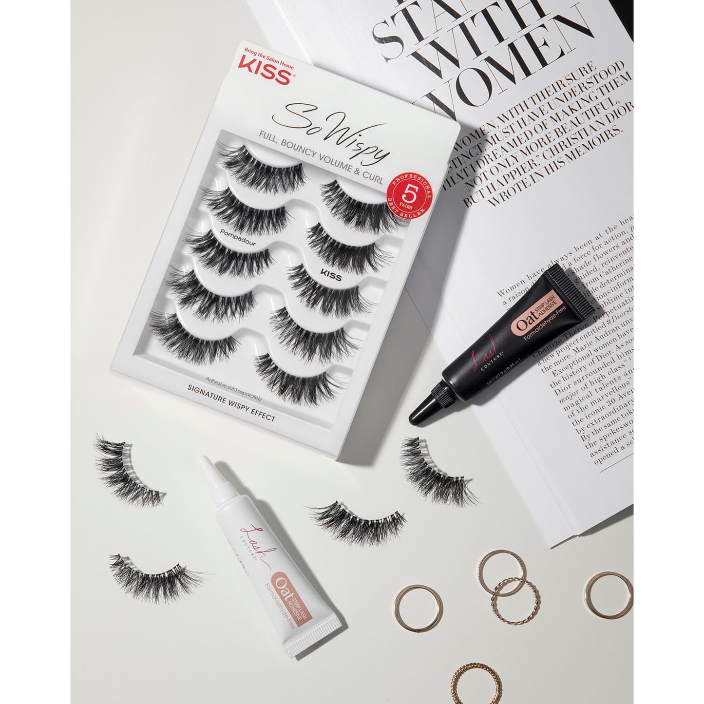 Kiss So Wispy Pompadour Lashes 5 Pairs (Pack of 6)