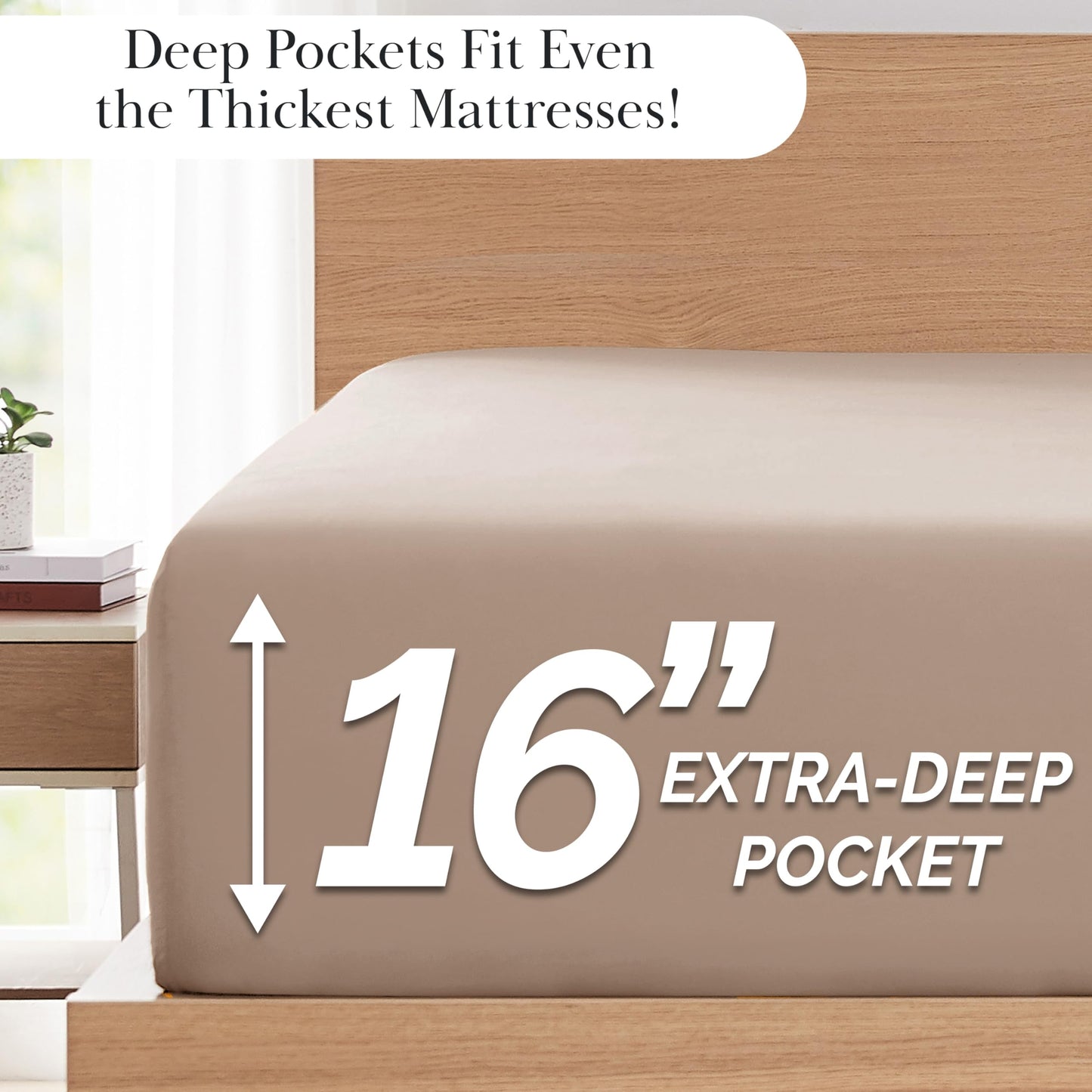 Southshore Fine Living, Inc. Premium Collection, 6-Piece, Deep Pocket Sheet Set, Easy Care, Shrinkage Free Sheet Set with 1 Flat Sheet, 1 Fitted