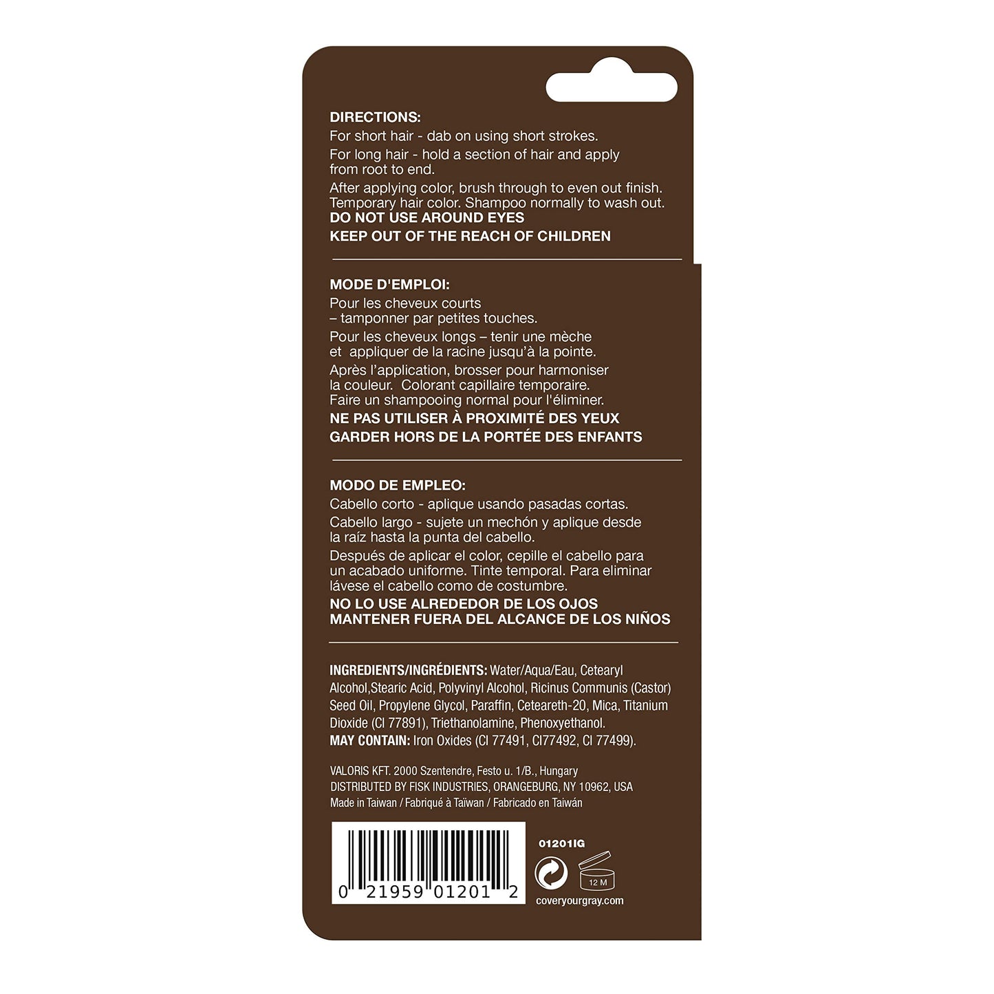 Cover Your Gray Pro-Growth Hair Touch-up with Castor Oil - Dark Brown