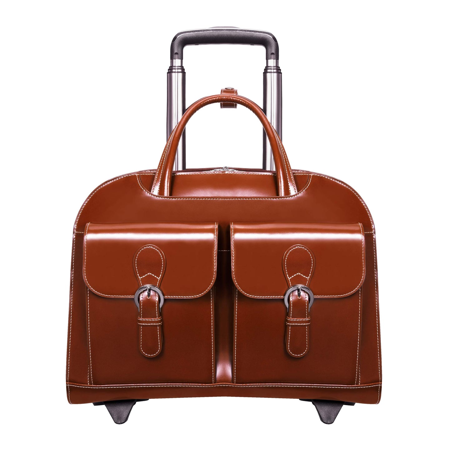 McKlein DAVIS, Top Grain Cowhide Leather, 15" Leather Vertical Wheeled Ladies' Laptop/Computer & Tablet Business Briefcase Bag/Women's Rolling