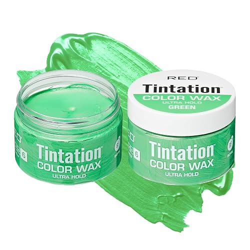 Red by Kiss Tintation Temporary Hair Color Wax - Vivid Instant Color, Ultra Hold, Water & Sweat Resistant, Curly Hair Safe, Non-Drying & Damage-Free