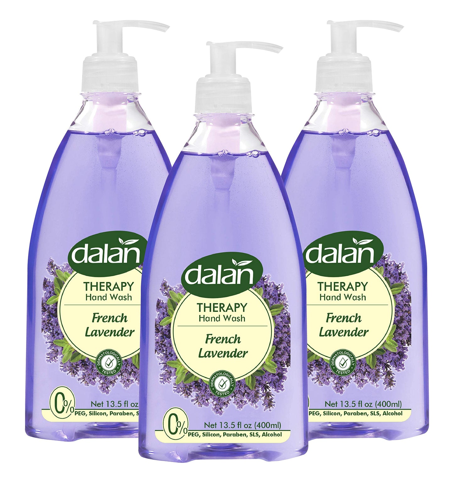 Dalan Therapy French Lavender Ultra Moisturizing Liquid Hand Soap for Normal and Dry Hands Fresh Clean and Soft Feeling (13.5 Fl Oz / 400 mL (Pack