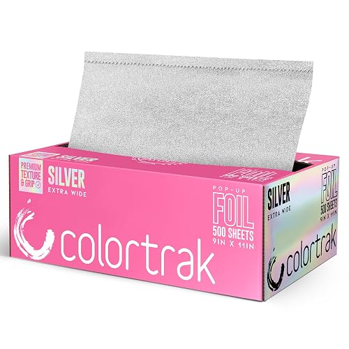Colortrak Hair Coloring Popup Foil Box - Extra Wide 9-Inch X 10.75-Inch Sheets, Professional and Convenient, Pre-Cut and Easy to Grab During