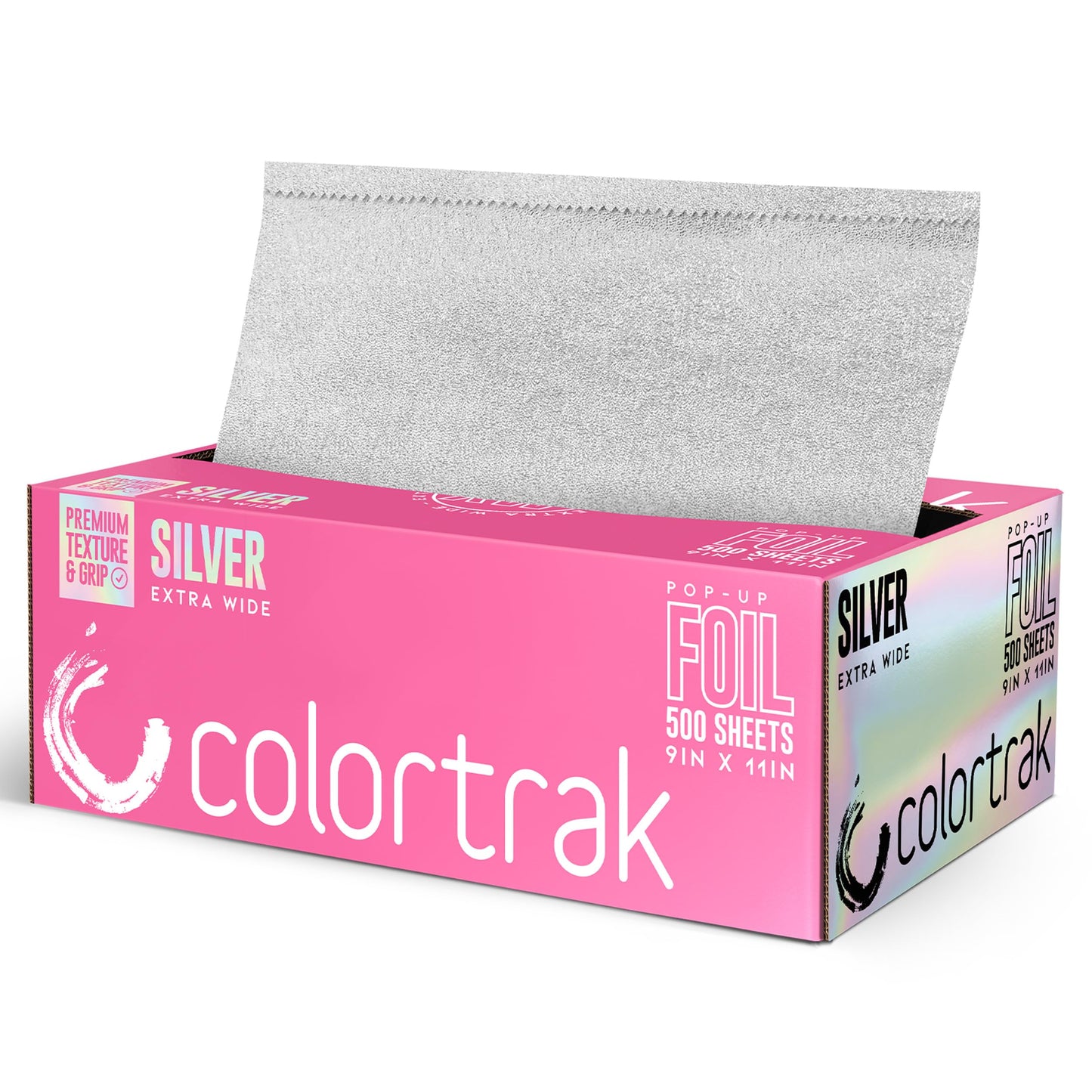 Colortrak Hair Coloring Popup Foil Box - Extra Wide 9-Inch X 10.75-Inch Sheets, Professional and Convenient, Pre-Cut and Easy to Grab During