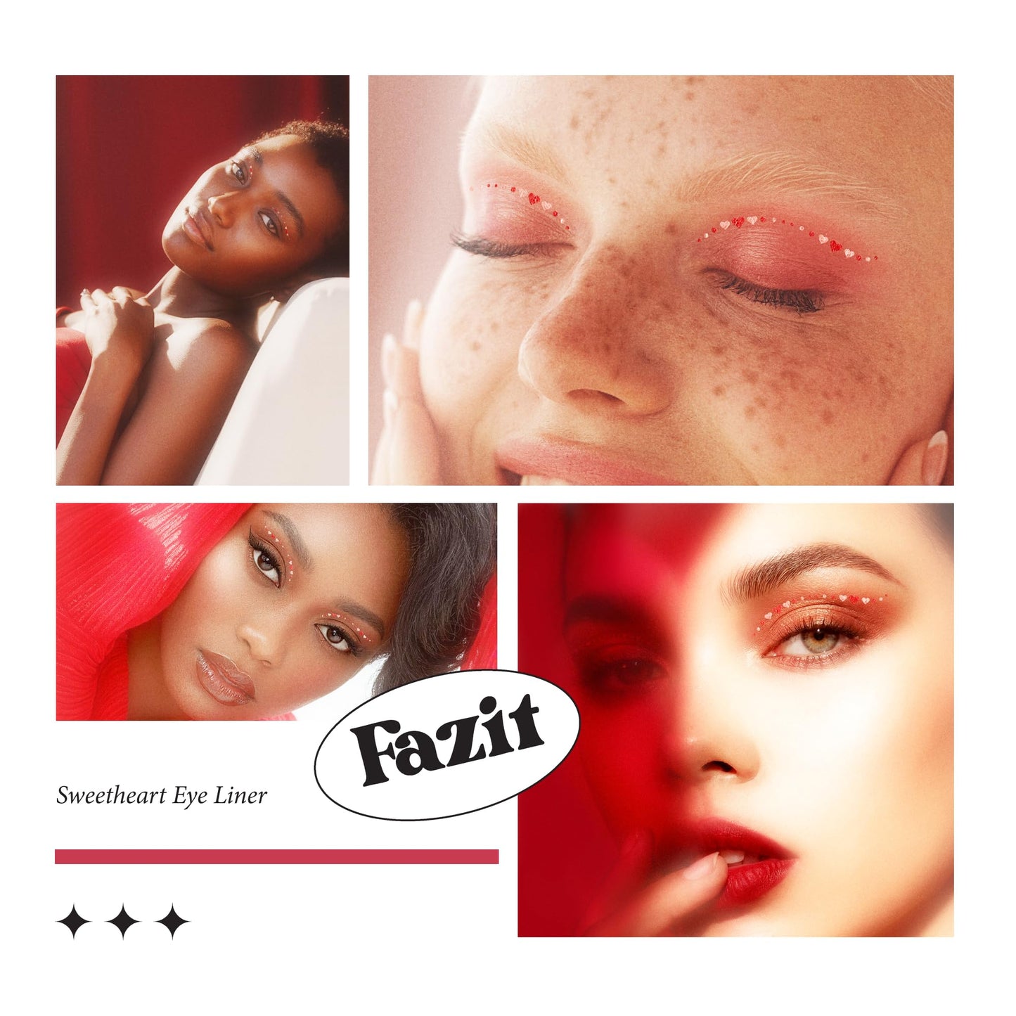Fazit Makeup Patches - Sweetheart Wing Eyes - Glow Up Make-Up Patches - Cute Glitter Makeup Accessories for Women - Cosmetic Glitter for Face