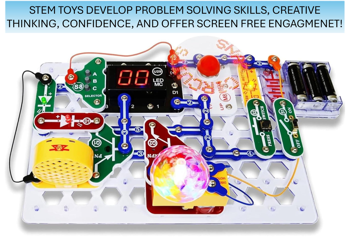 Snap Circuits “Arcade”, Electronics Exploration Kit, Stem Activities for Ages 8+, Full Color Project Manual (SCA-200)