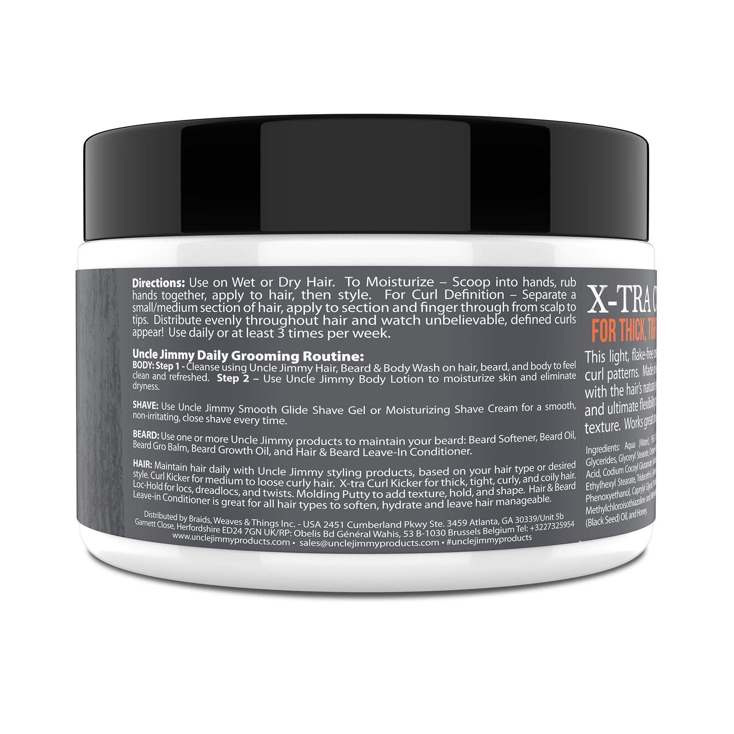 Uncle Jimmy X-TRA Curl-Kicker | Curl Enhancer & Moisturizer for Thick, Curly, Coily, Wavy & Frizzy Hair | Defines & Hydrates | 8oz