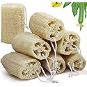 7 Pack Natural Loofah Exfoliating Body Scrubber, 5 Inches Organic Luffa Bath Sponge Exfoliating Shower Body Scrubber for Deep Cleaning & Smooth Skin