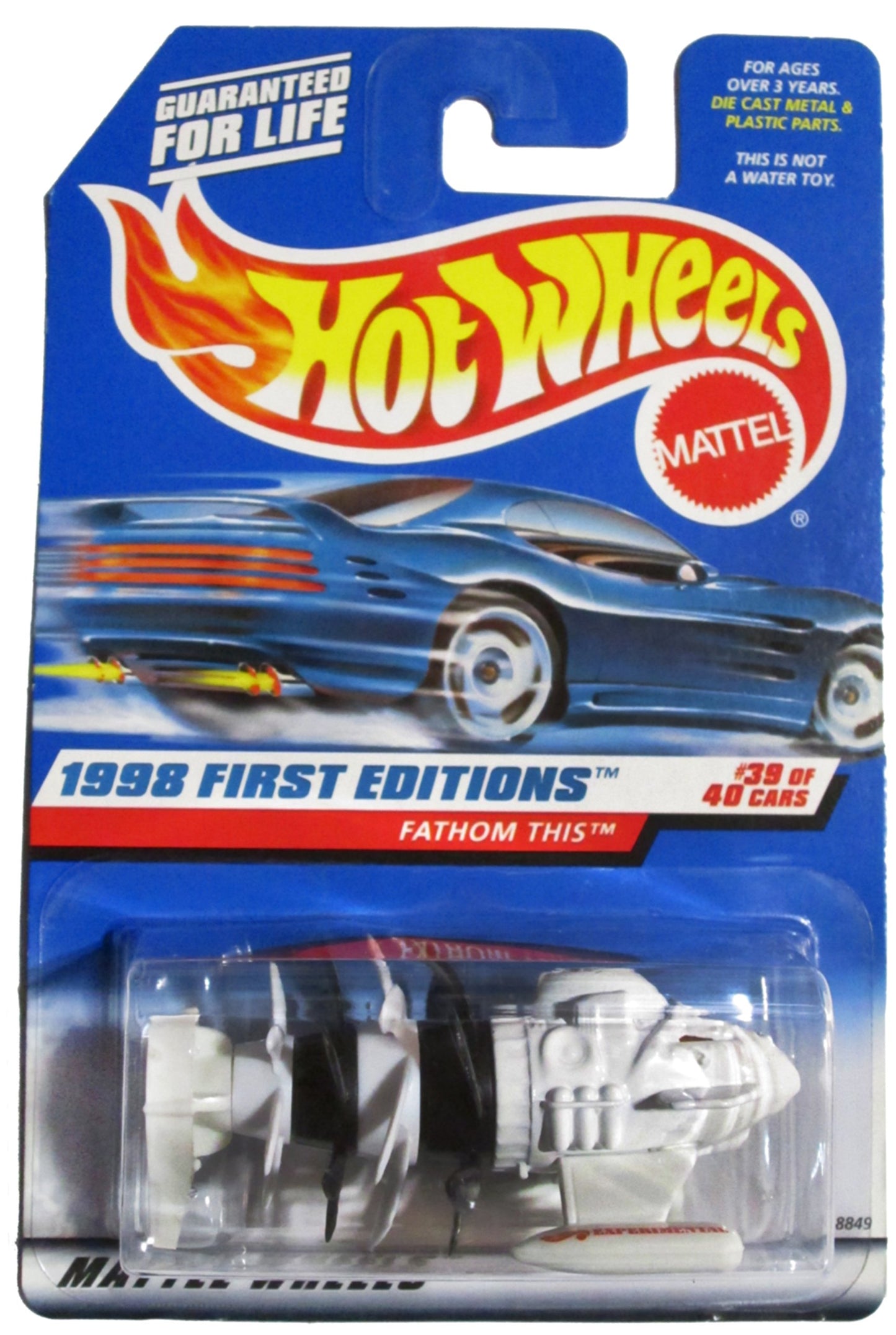 Hot Wheels - 1998 First Editions - Fathom This - Experimental - White - #39 of 40 - Collector #682 - Limited Edition - Colelctible
