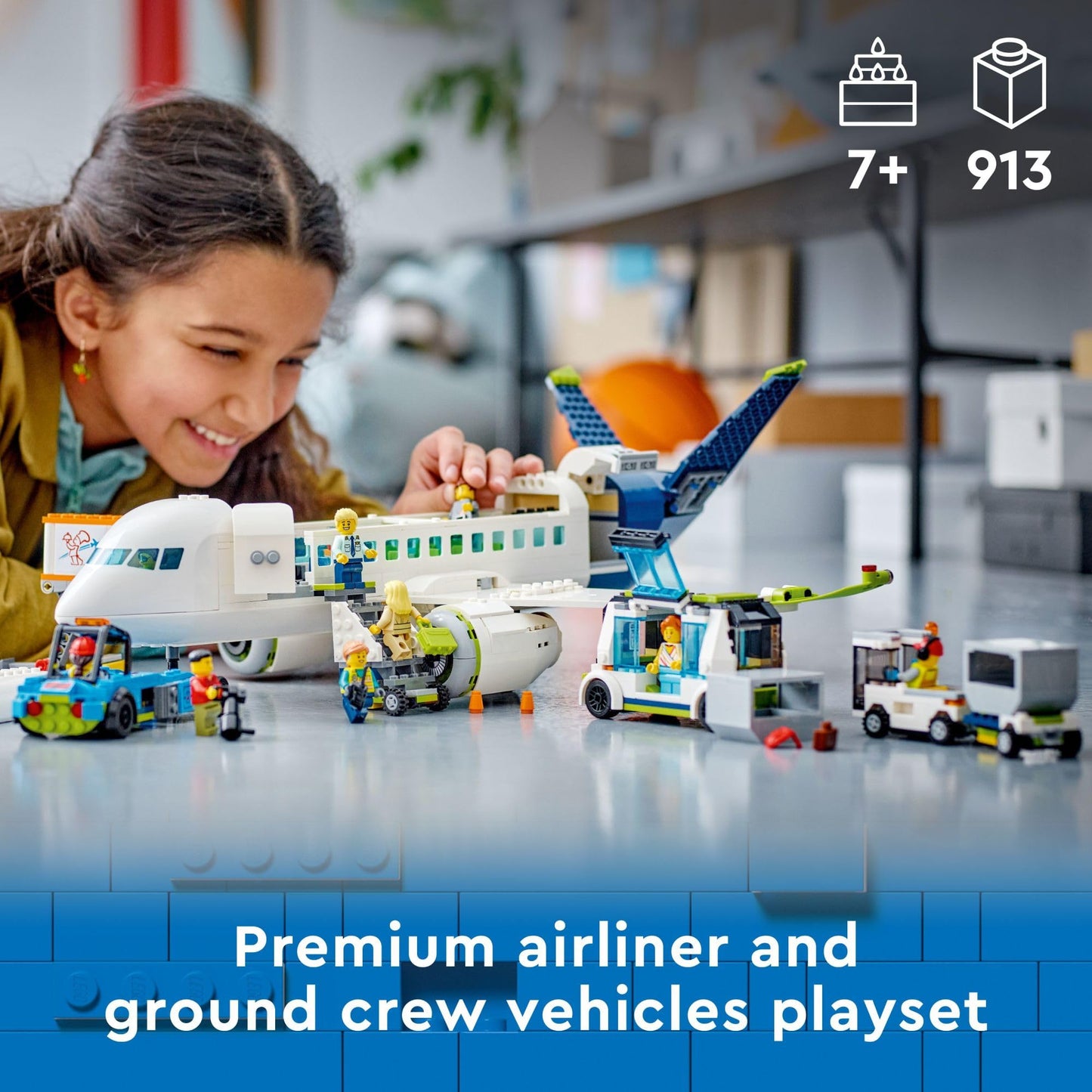 LEGO City Passenger Airplane Toy - Building Toys Set for Boys & Girls, Ages 7+ - Educational Gift for Kids - W/Buildable Vehicle Toys & 9 Minifigures…