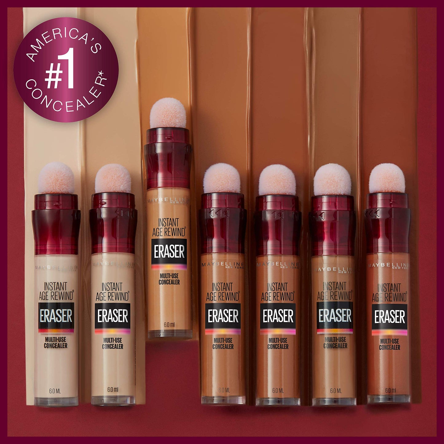 Maybelline Instant Age Rewind Eraser Dark Circles Treatment Multi-Use Concealer, Medium, 0.2 Fl Oz (Pack of 2)
