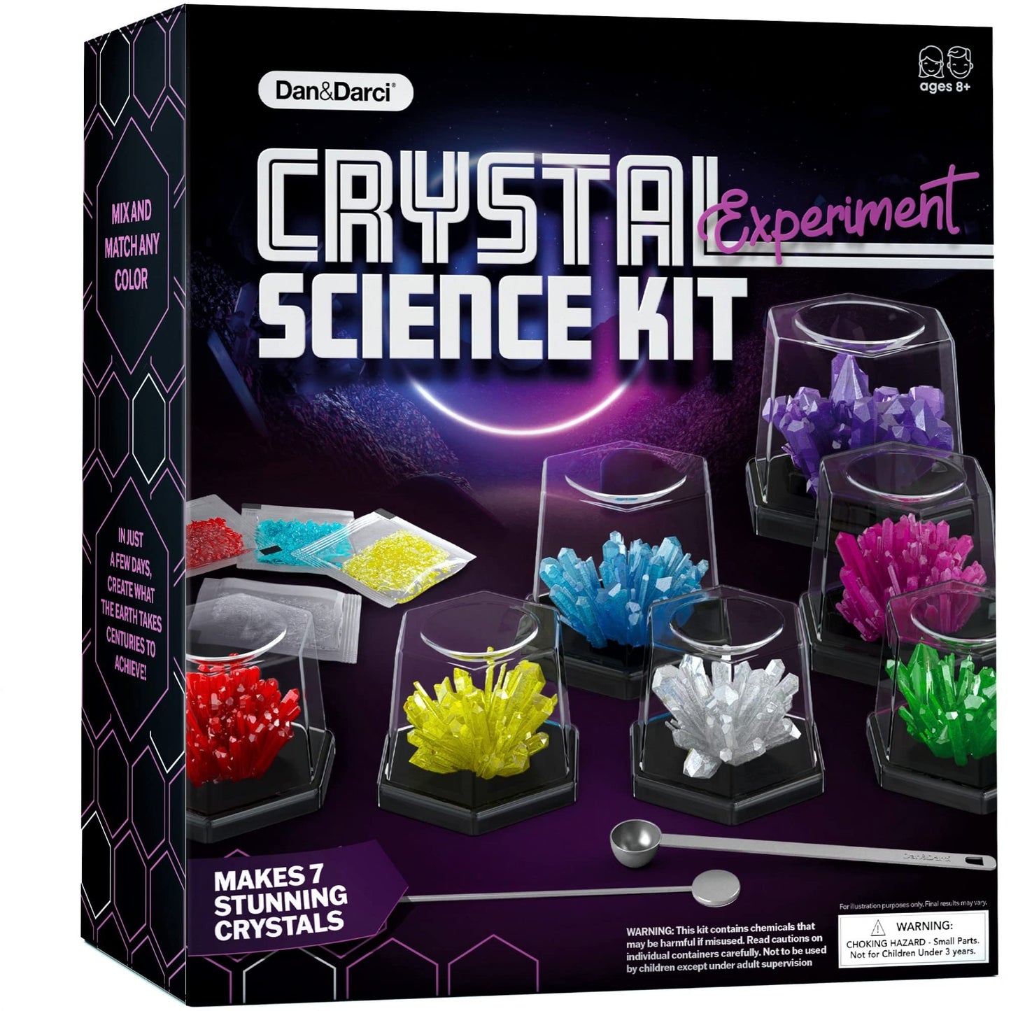 Dan&Darci Crystal Growing Kit for Kids – Fun Science Experiment Gift for Boys & Girls Ages 8–14, Cool Arts & Crafts STEM Project Toy