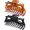 Prettyou Thick Hair Super Large Clips Crystal Plastic Claw Clamps Hairgrips Clips Accessories for Women, 2 pack. (A)
