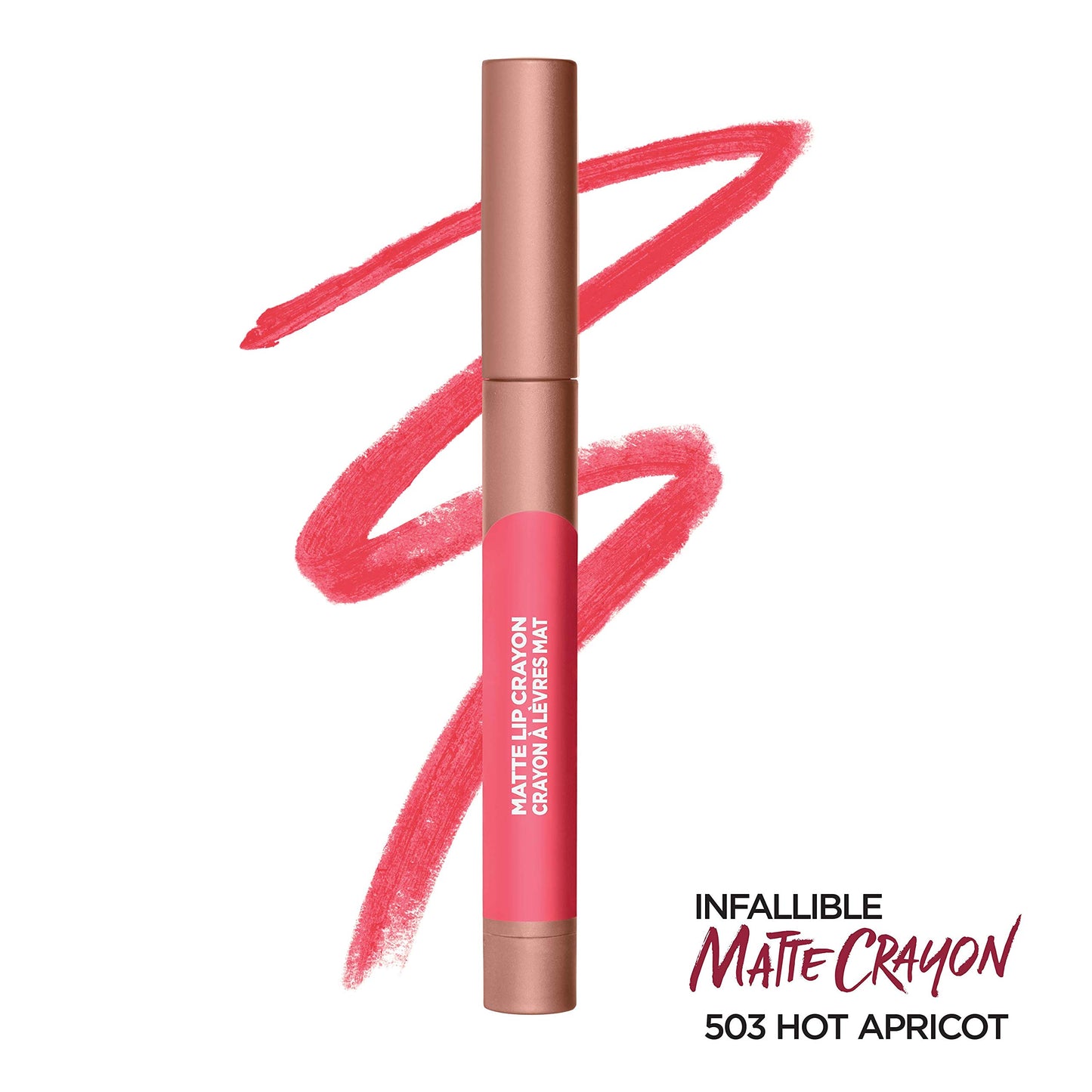 L’Oréal Paris Infallible Matte Lip Crayon, Hot Apricot (Packaging May Vary)