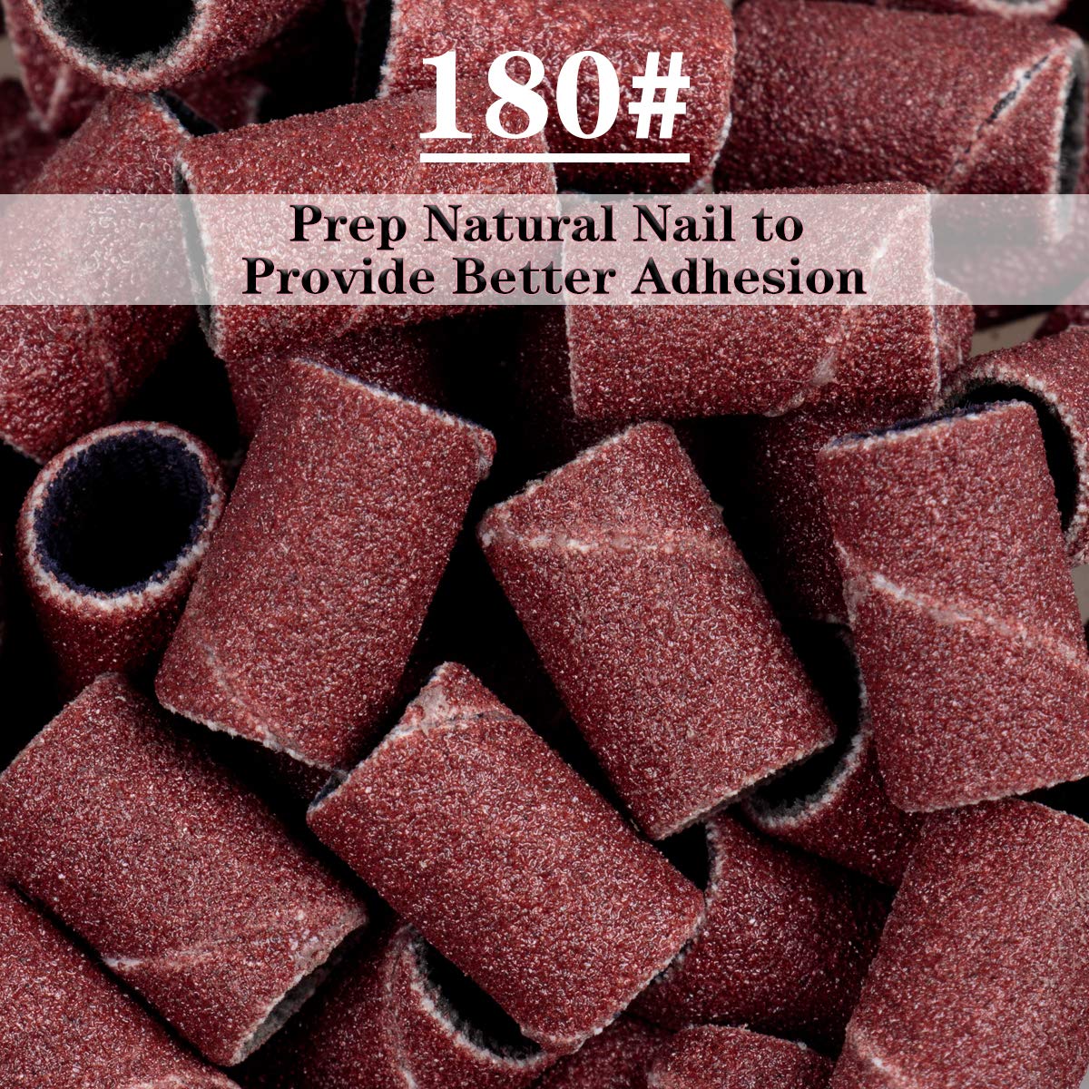 Subay Professional Nail Art Drill Bits Set 6PCS 3/32inch, Sanding Bands 300PCS #80#120#180 for Acrylic, Gel Nails, Dip Powder Nails and Manicure
