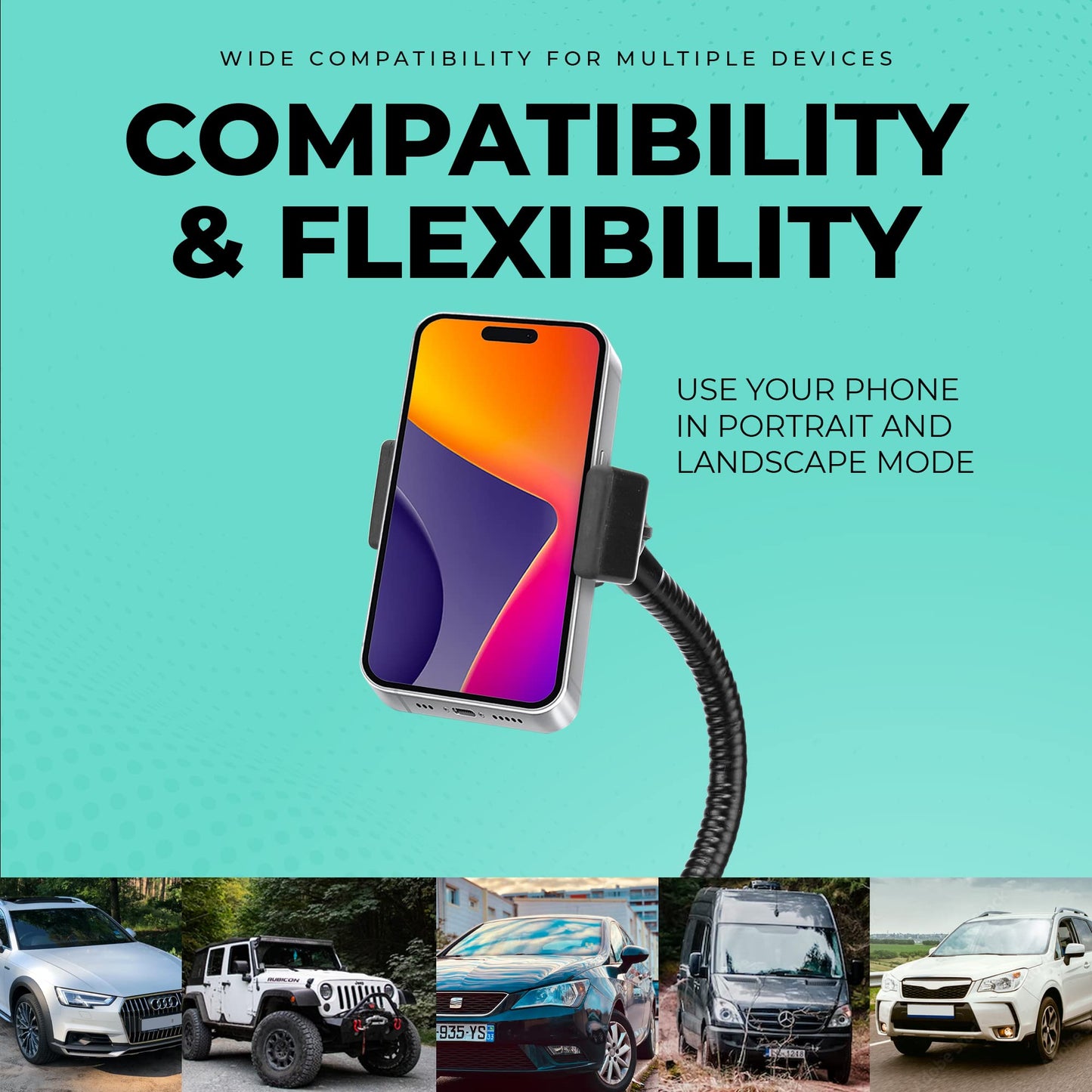 CHARGEWORX 10" Neck Universal Cup Holder Car Mount, Cup Holder Phone Mount, Phone Cup Holder for Car, Cell Phone Cup Holder, 360 Rotation Cup Holder…