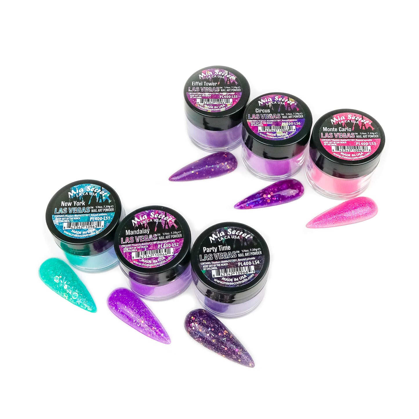 Mia Secret Nail Art LAS Vegas Acrylic Powder 6 Piece Beauty & Personal Care Mia Secret