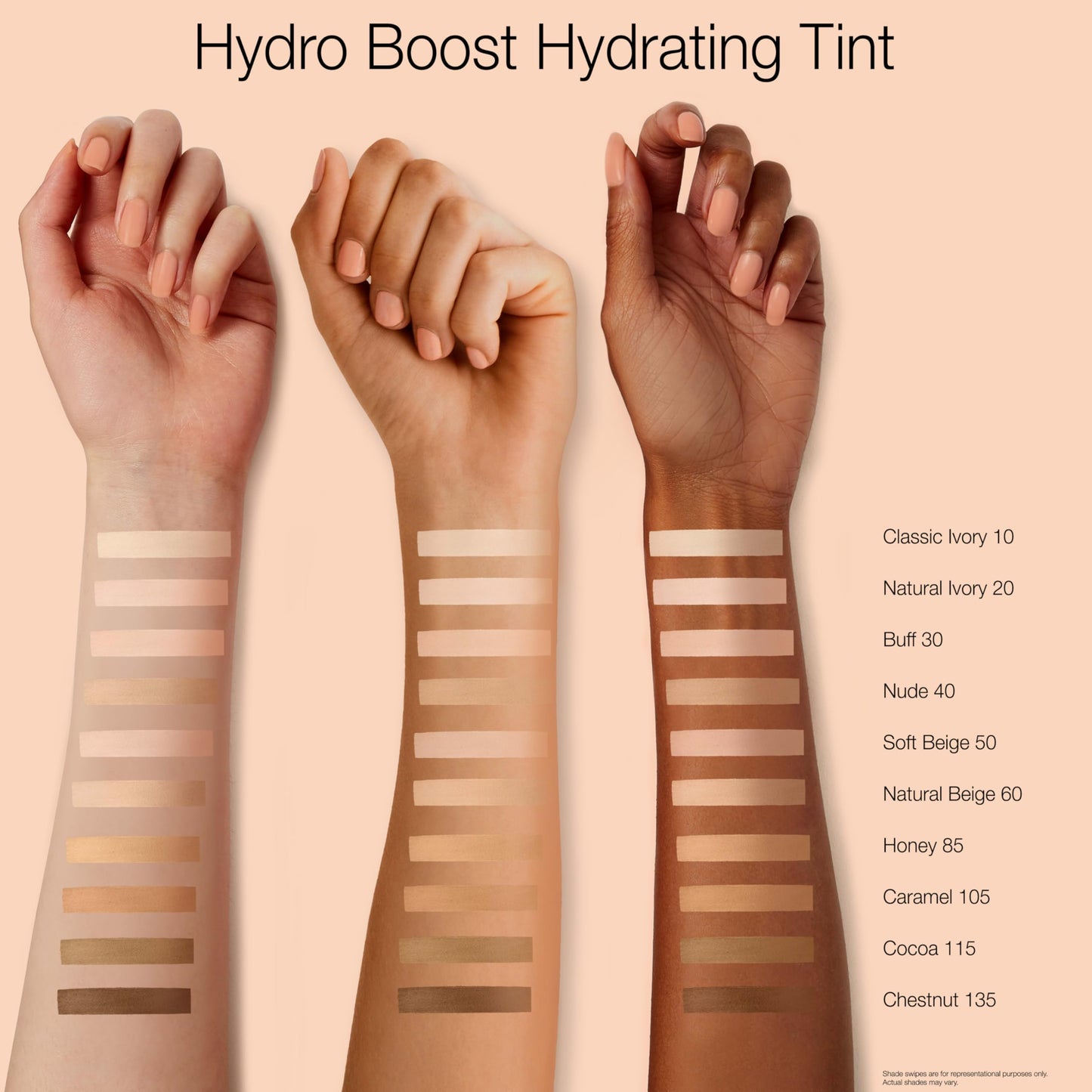Neutrogena Hydro Boost Hydrating Tint Foundation Makeup for Dry Skin, with Hyaluronic Acid, Lightweight Oil-Free Water Gel, Non-Comedogenic, 30 Buff