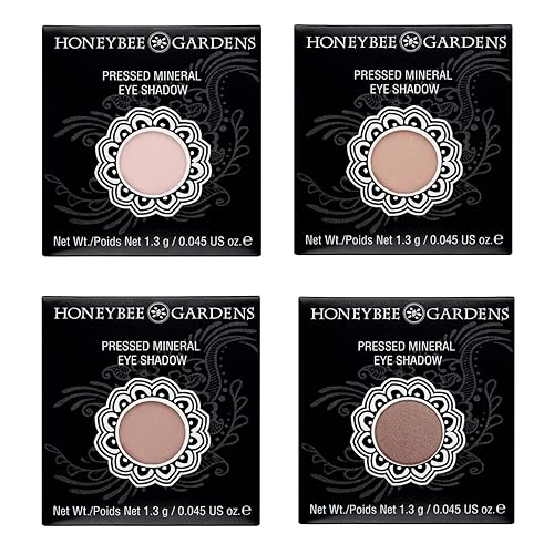 Honeybee Gardens 'Skinny Dip' Refill Pans, Pink, Beige, Nude Tones, Vegan, 4 Pack of 26mm Pans. COMPACT NOT INCLUDED