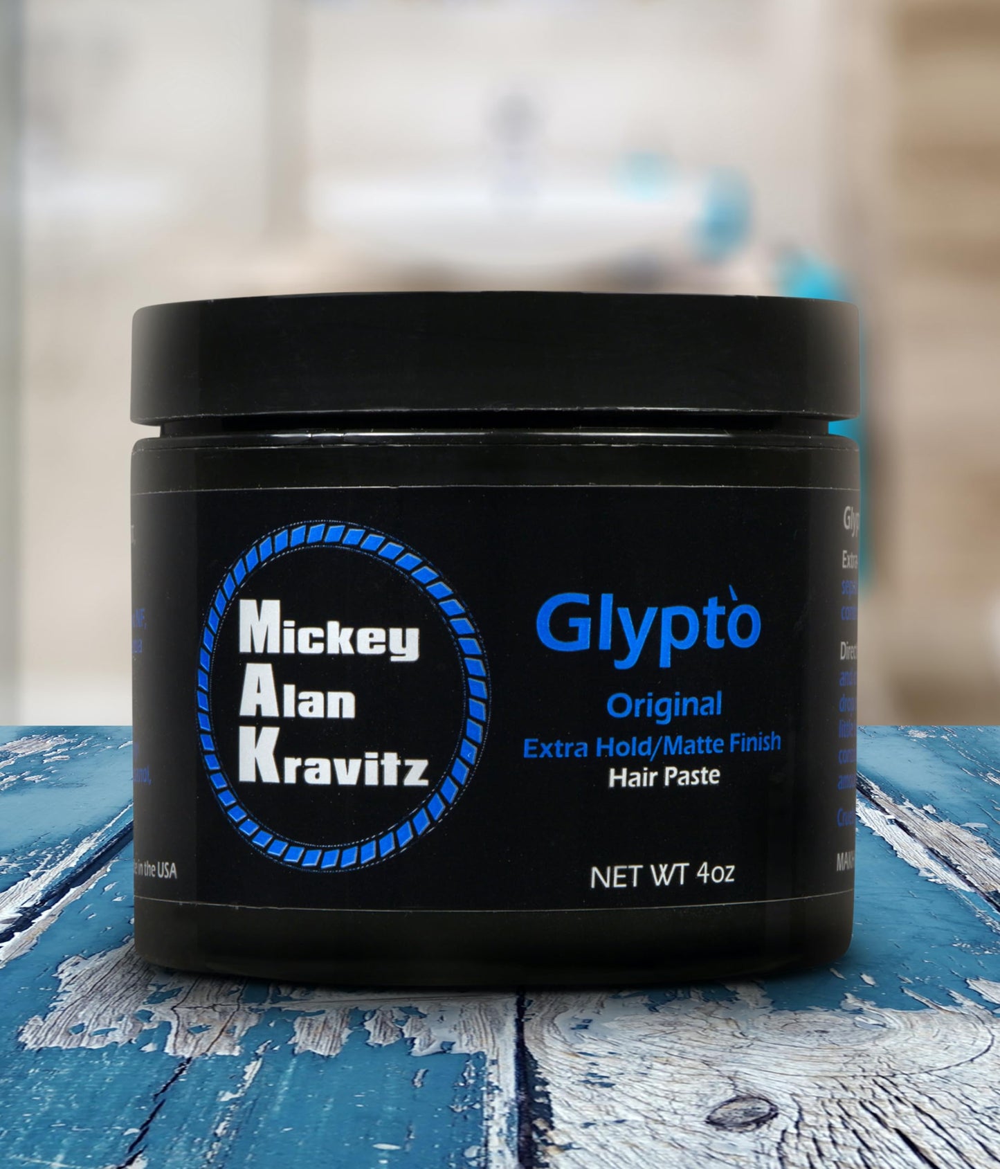 Mickey Alan Kravitz Glypto Blue (the original) concentrated extra hold sculpting hair paste, matte finish, water base, non comedogenic, won't clog