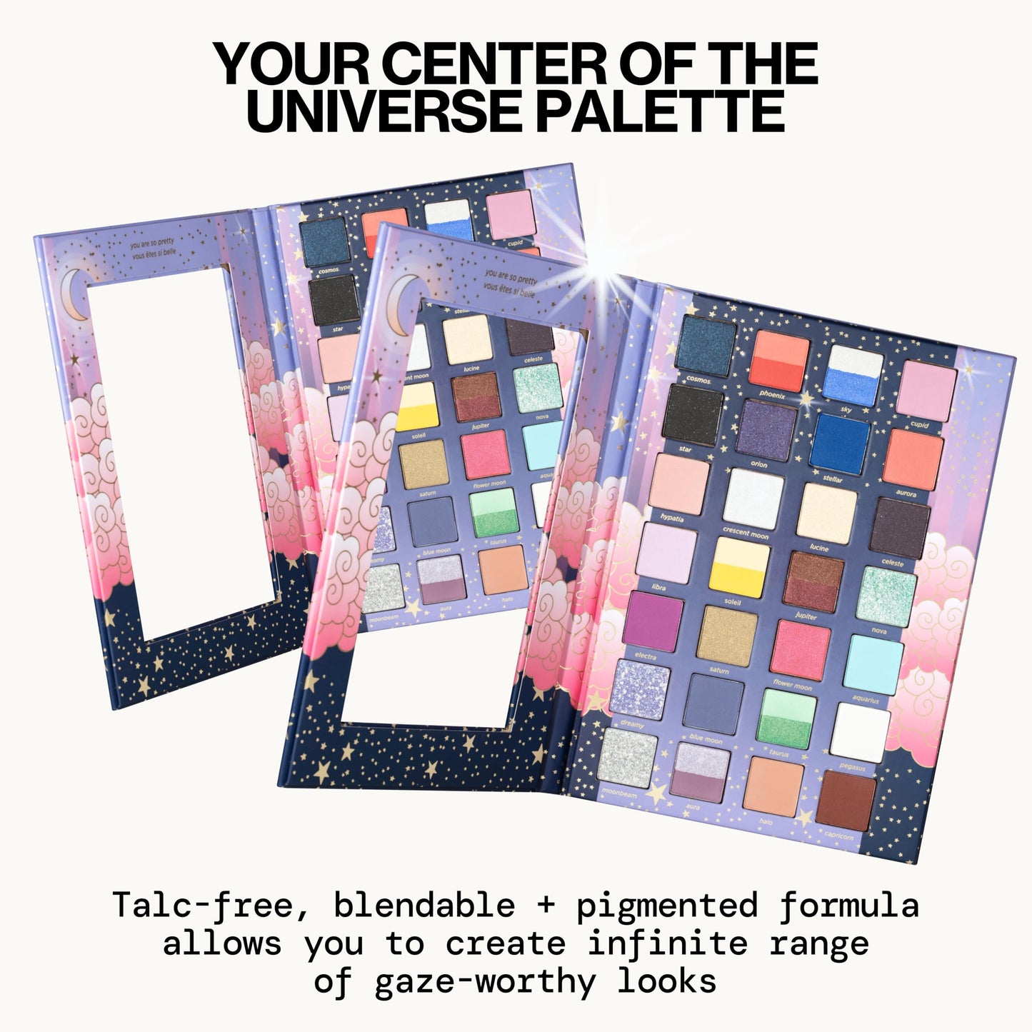 Pacifica Stellar Gaze Eye Shadow Palette - 28 Shades Mineral Eye Shadow Face Makeup Blendable Pigmented Dreamy Pastels, Neutrals, Matte Shimmer…