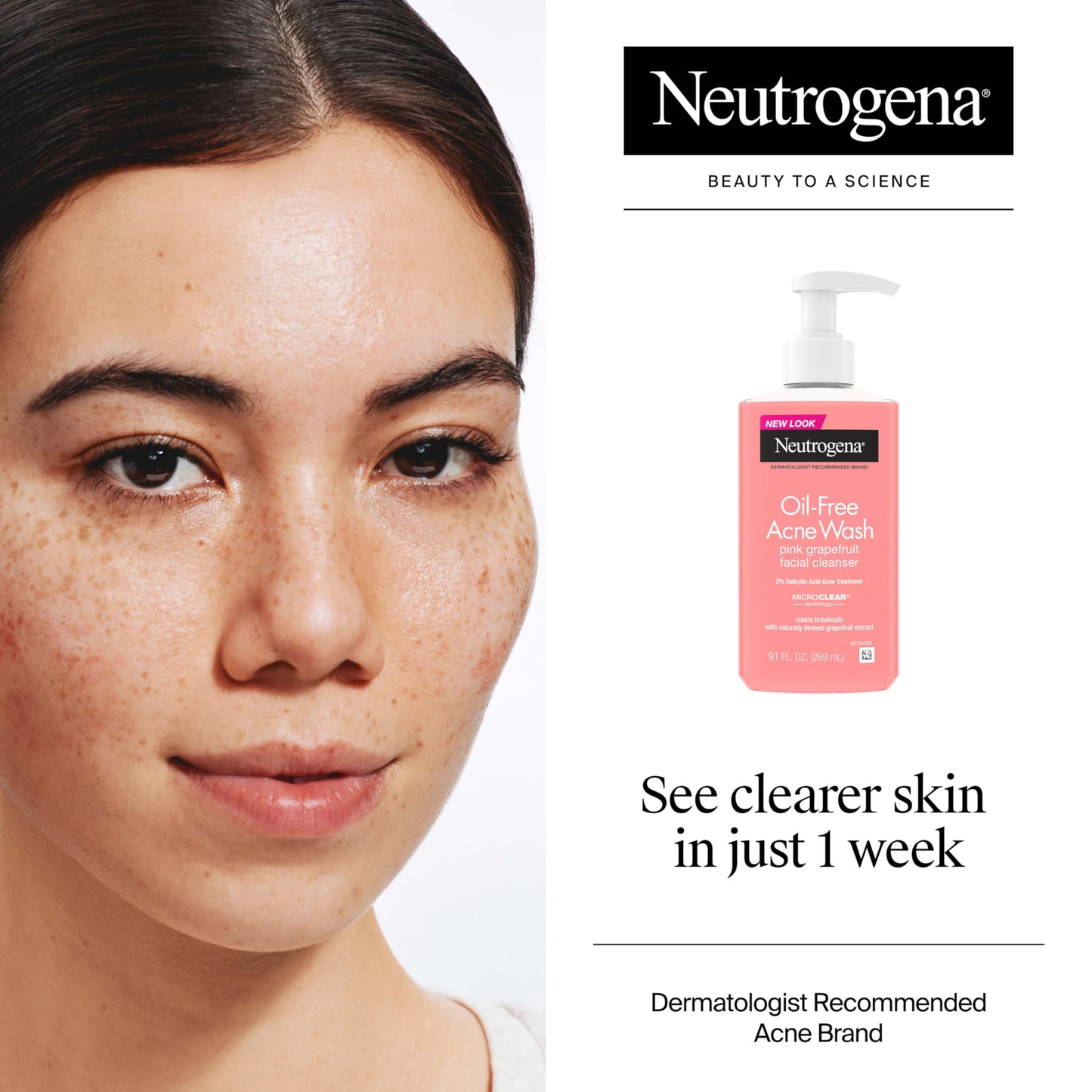 Neutrogena Acne Wash Pink Grapefruit 9.1 Ounce Pump (269ml) (6 Pack)