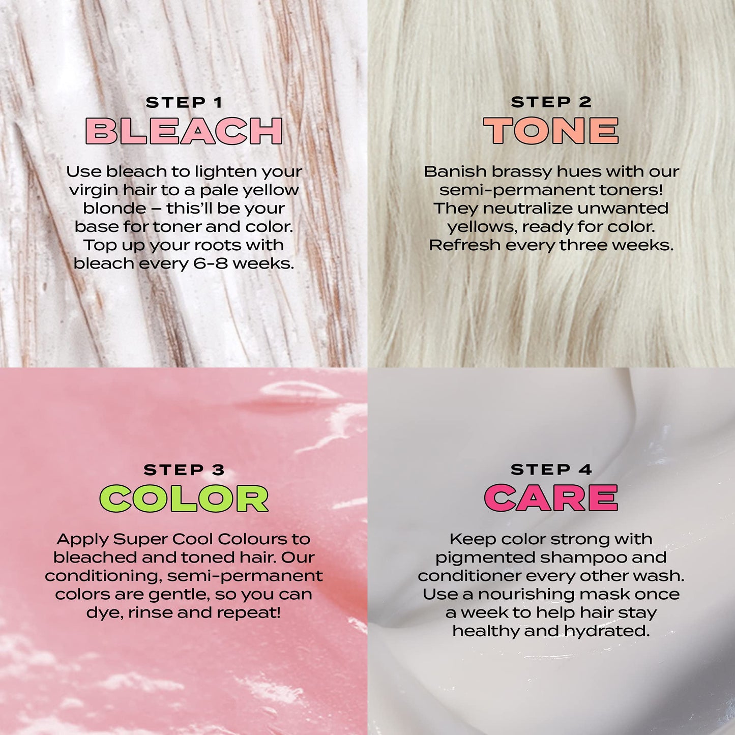BLEACH LONDON Washed Up Mermaid Super Cool Color - Semi-Permanent Hair Color, Vivid Turquoise Blue, Bright Aqua Temporary Hair Color Cream, 5.07 fl
