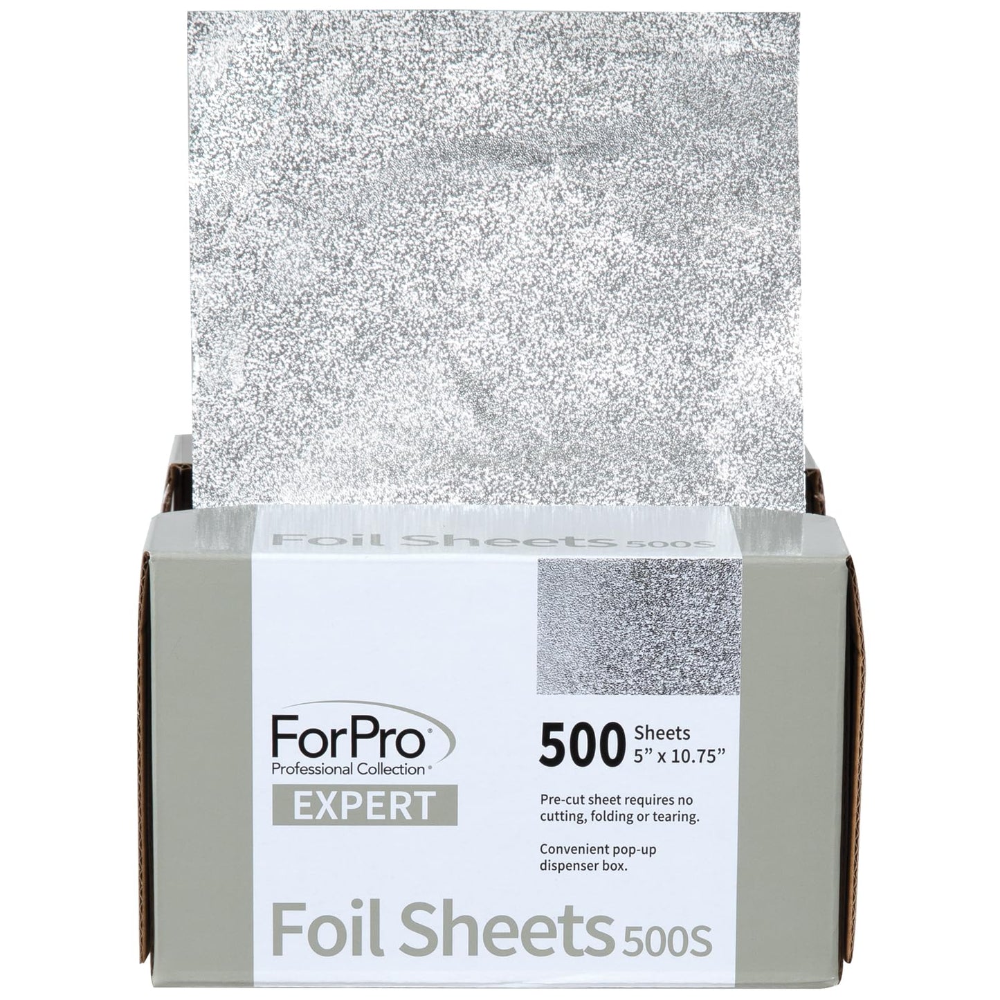 ForPro Professional Collection Expert Embossed Foil Sheets 500S, Aluminum Foil, Pop-Up Foil Dispenser, Hair Foils for Color Application