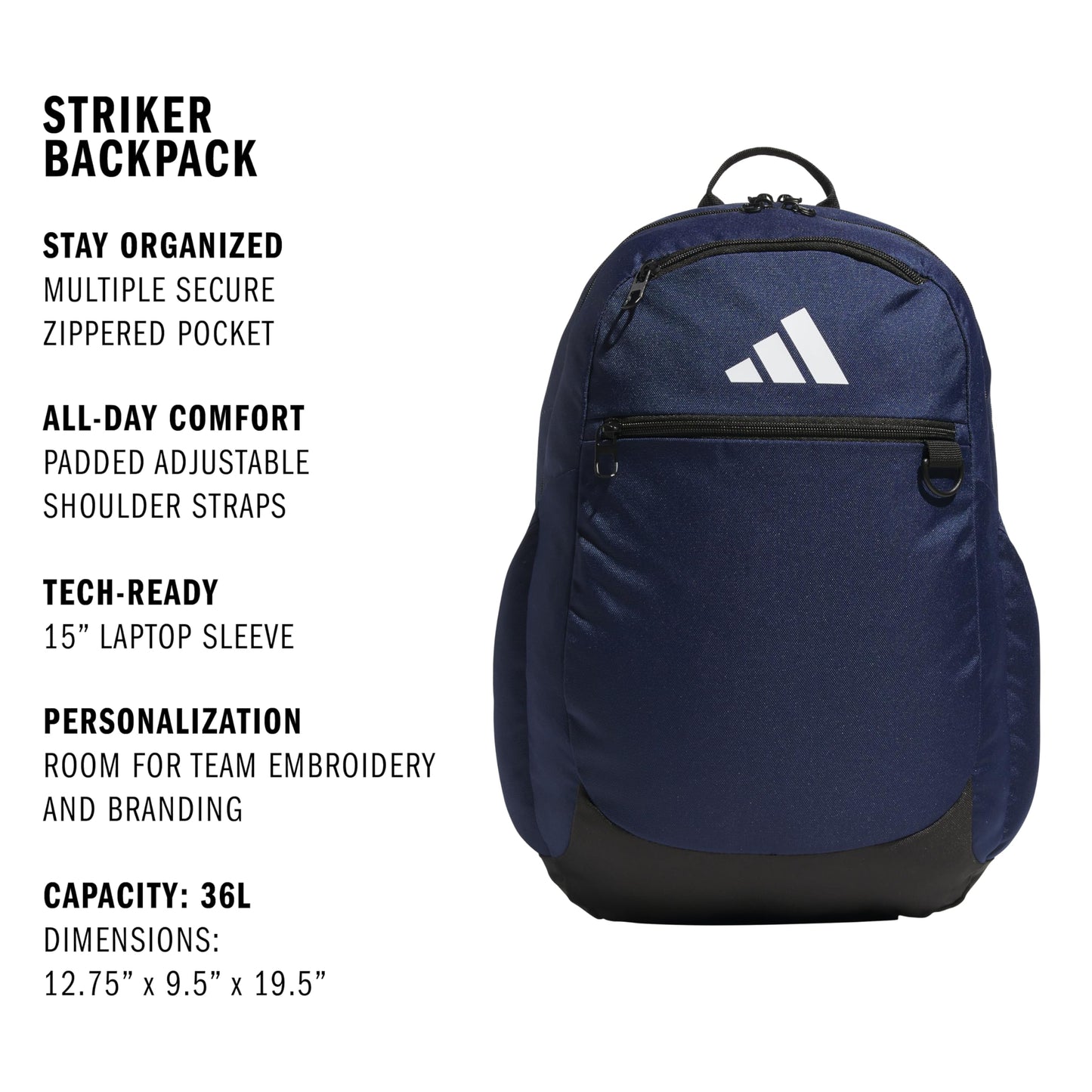 Striker Team Sports Backpack for soccer and more, workout bag for men and women