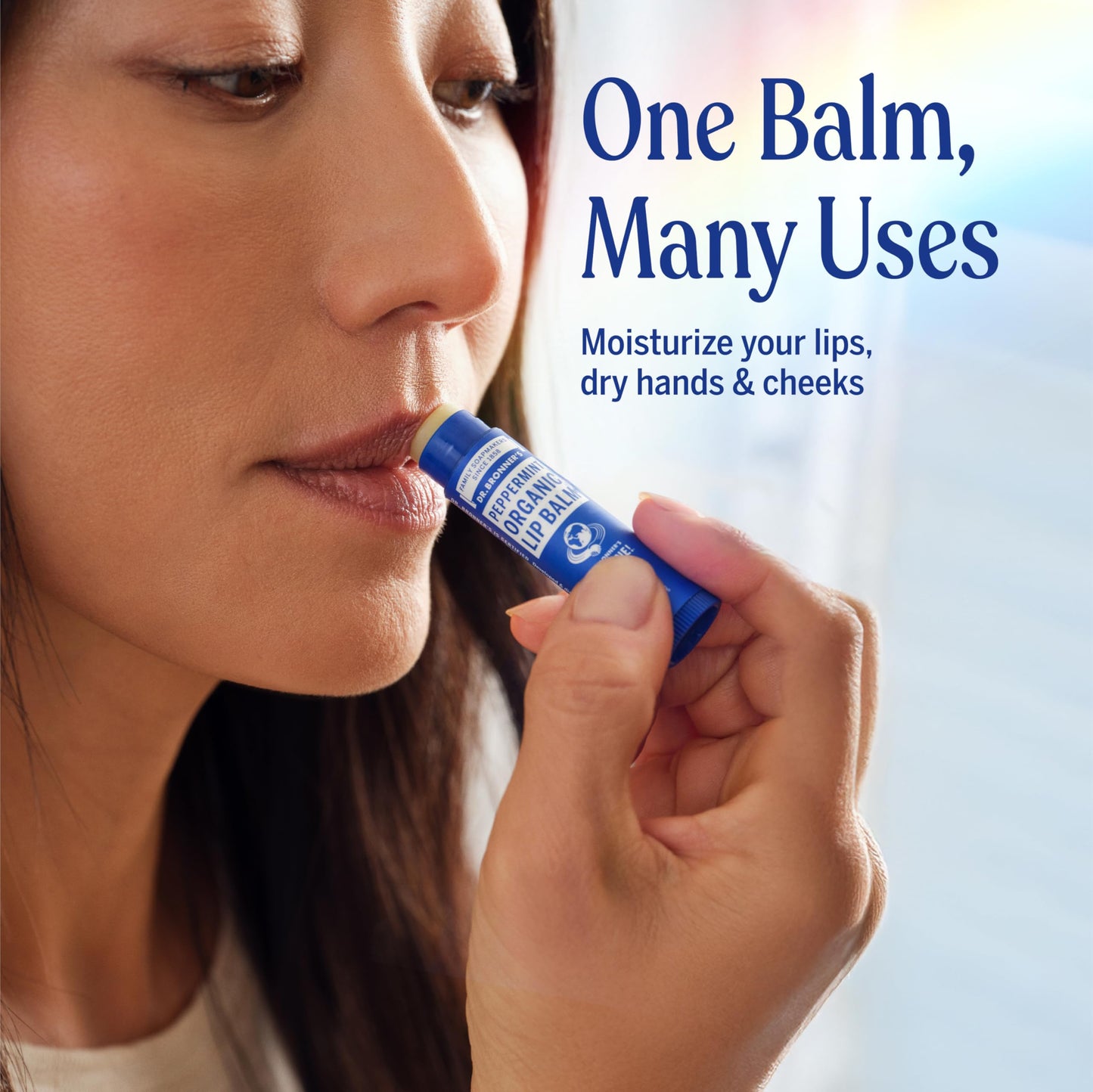 Dr. Bronner's - Organic Lip Balm (Peppermint, .15 ounce, 6-Pack) - Made with Organic Beeswax and Avocado Oil, For Dry Lips, Hands, Chin or Cheeks