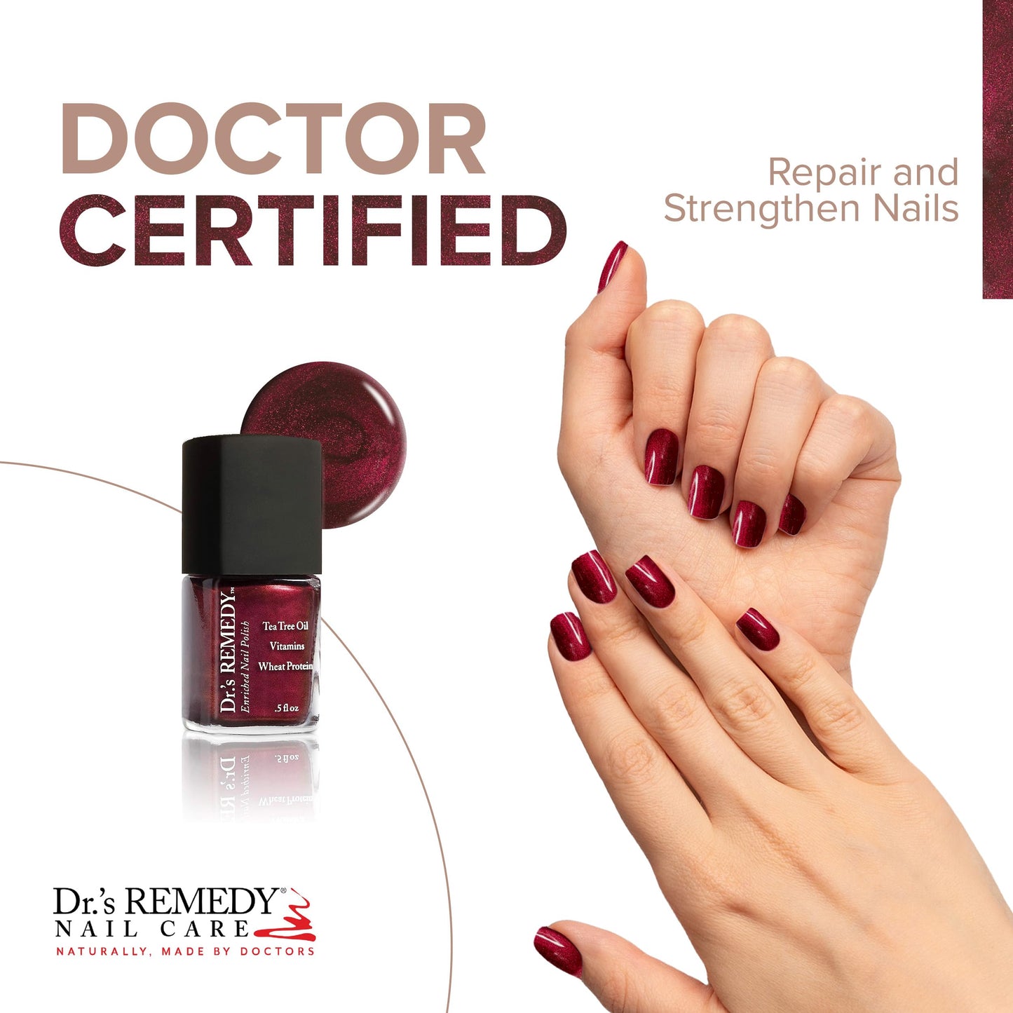 Dr’s Remedy Enriched Nail Polish: Non Toxic, All Natural, and Organic - Doctor Formulated: Strengthens, Restores, Heals, and Protects '24-Free'