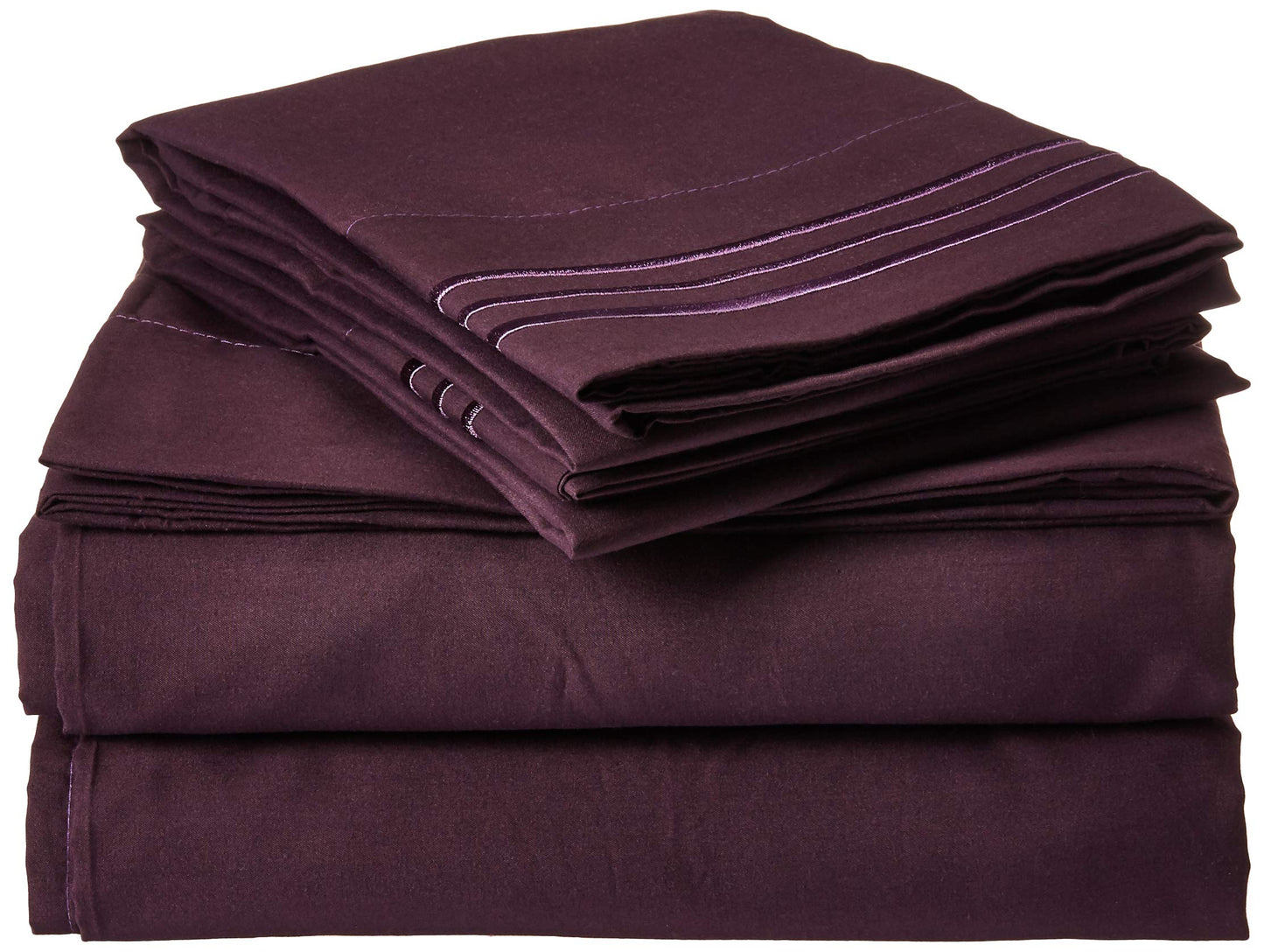 CELINE LINEN Luxurious Bed Sheets Set on Amazon 1800 Premier Hotel Quality Wrinkle Free 4-Piece Sheet Set with Deep Pockets, Queen Purple