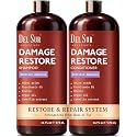 DEL SUR Hair Repair Shampoo and Conditioner Set | 16 fl oz Each | with Camellia Japonica, Amino Acids, Biotin & Argan Oil | Moisturizing Strength
