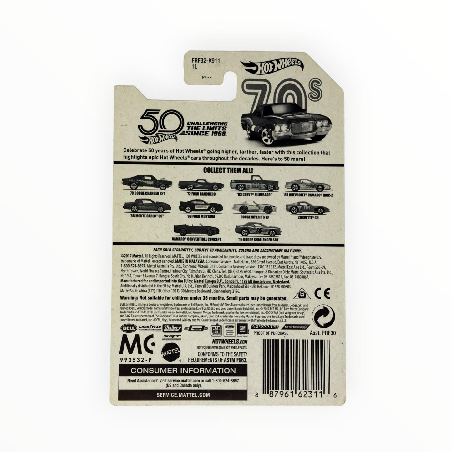 Hot Wheels 70s, Purple '72 Ford Ranchero 2/10 50TH Anniversary