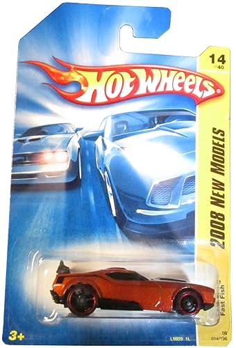Hot Wheels 2008 014 New Models Fast Fish Dark Orange 2008 14 1:64 Scale