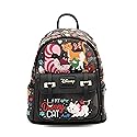 Wondapop - Disney Cats 11"" Vegan Leather Fashion Mini Backpack, Black