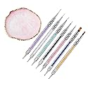 Mcduyant 8 Pieces Designs Brushes for Nail Art Resin Palette Gel Design Nail Art Dotting Tools Nail Gel Painting Brush Mixing Palette Nail Art