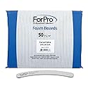 ForPro Professional Collection Zebra Curved Foam Board, 100/180 Grit, Double-Sided Manicure and Pedicure Nail Files, 7” L x .75” W, 50-Count