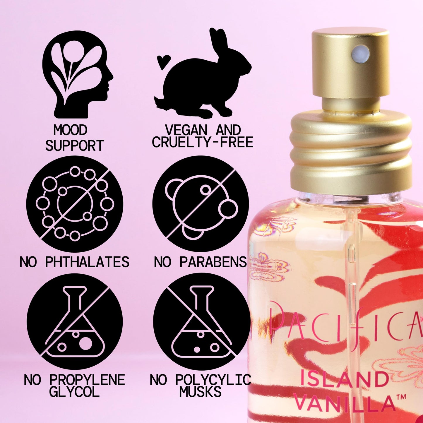 Pacifica Island Vanilla Perfume - Clean Vanilla Fragrance for Women - Warm Tropical Aroma - Long-Lasting Clean Beauty Non Toxic Scent, Vegan