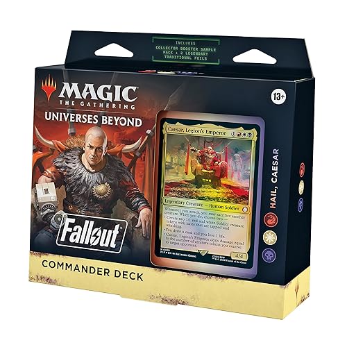 Magic: The Gathering Fallout Commander Deck - Hail, Caesar (100-Card Deck, 2-Card Collector Booster Sample Pack + Accessories)
