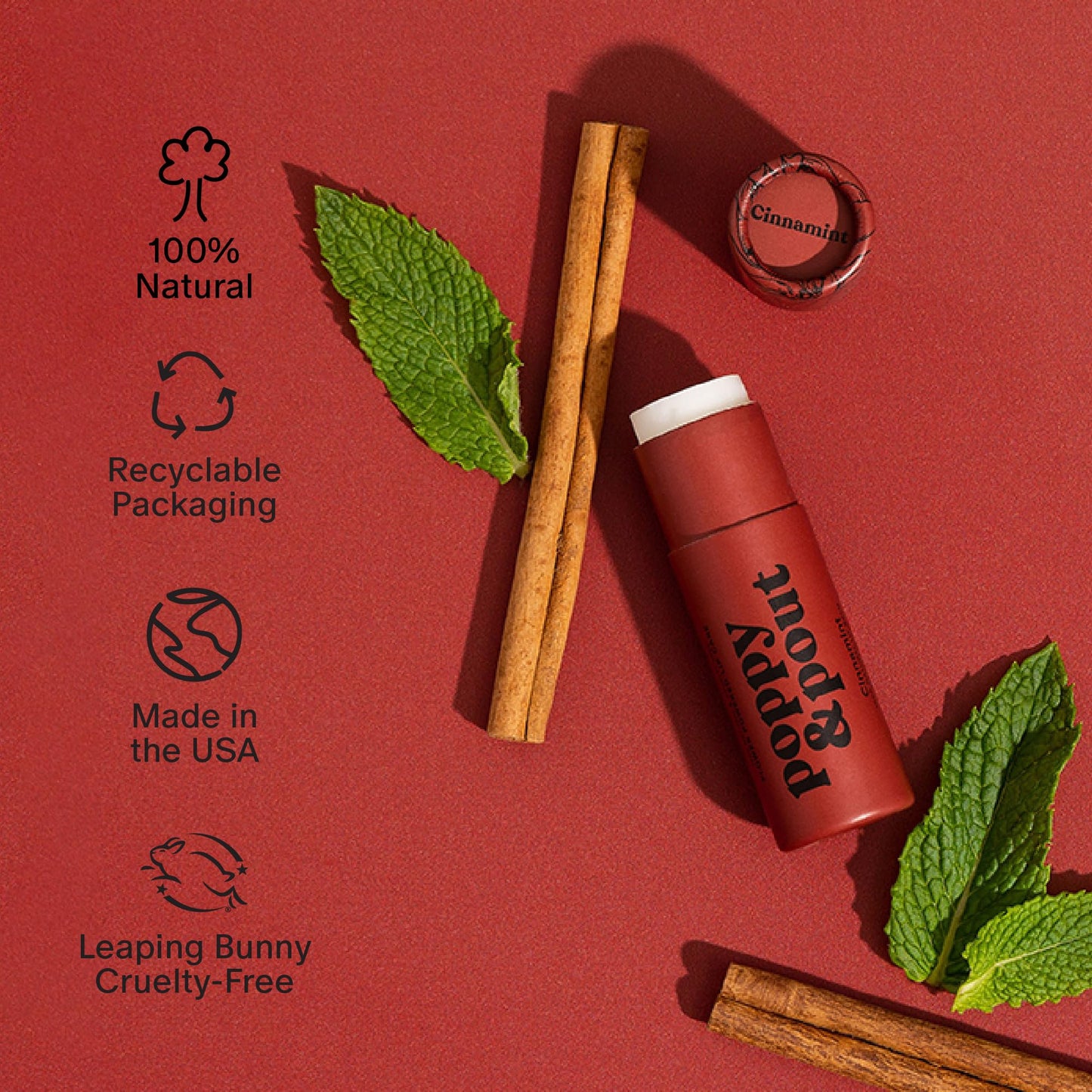 Poppy & Pout Lip Care Set | Lip Balm & Scrub | Sustainable Cardboard Tubes & Glass Jars, All Natural, Beeswax, Coconut Oil, Cruelty Free, Exfoliating