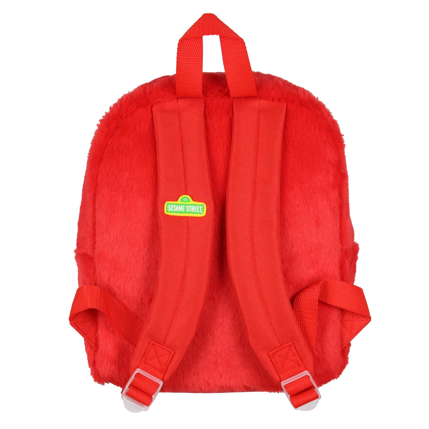 INTIMO Sesame Street Plush Furry Elmo Smile Face 12 Inch Backpack For Daily Use