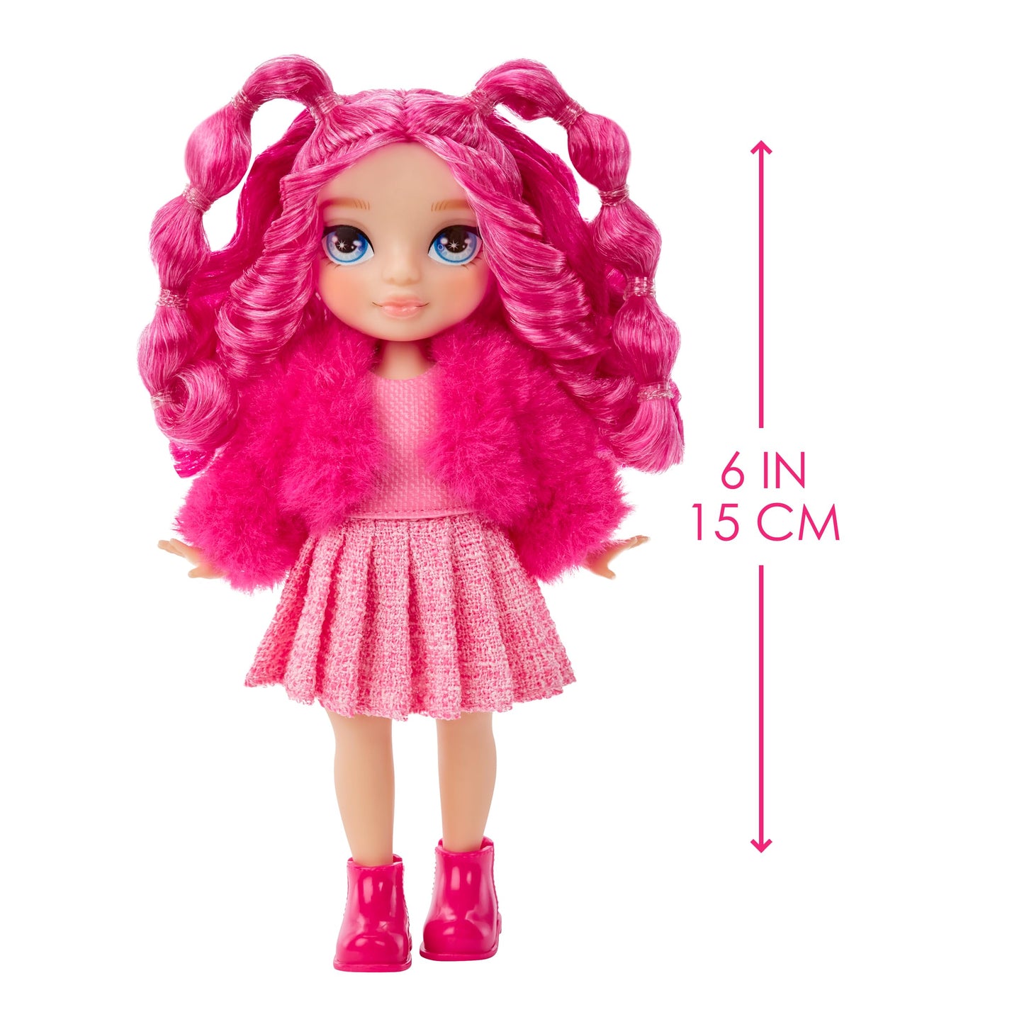 Rainbow High Littles - Magenta Monroe, Pink 5.5" Posable Small Doll with Purse, Magical Pet Kitty, Girls Toy Gift, Kids Ages 4-12 Years