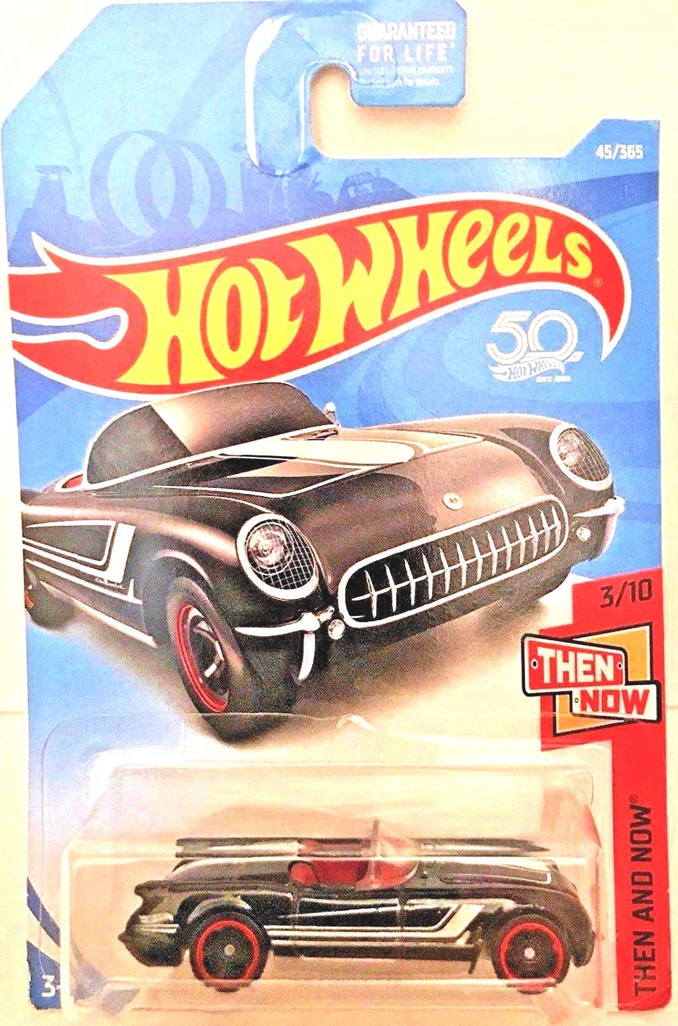 Hot Wheels 2018 50th Anniversary Then and Now '55 Corvette 45/365, Black