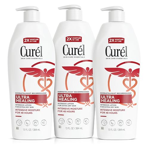 Curel Ultra Healing Intensive Fragrance-Free Lotion For Extra-Dry Skin, Dermatologist Recommended, Ideal for Sensitive Skin, Cruelty Free, Paraben