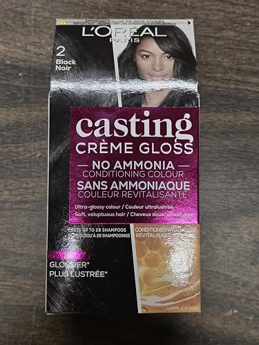 Loreal Healthy Look Hair Dye, Creme Gloss Color, Black 2, 1 ct (Pack of 3)