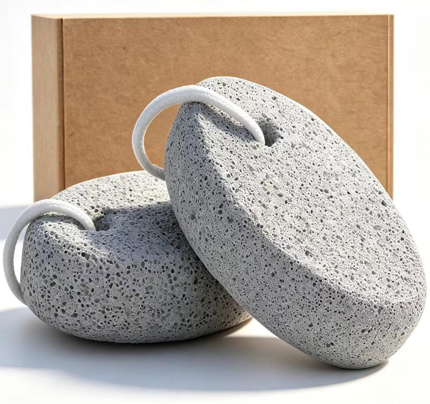 Natural Foot Pumice Stone for Feet, Borogo 2-Pack Lava Pedicure Tools Hard Skin Callus Remover for Feet and Hands - White&Red Beauty and Personal Care Borogo