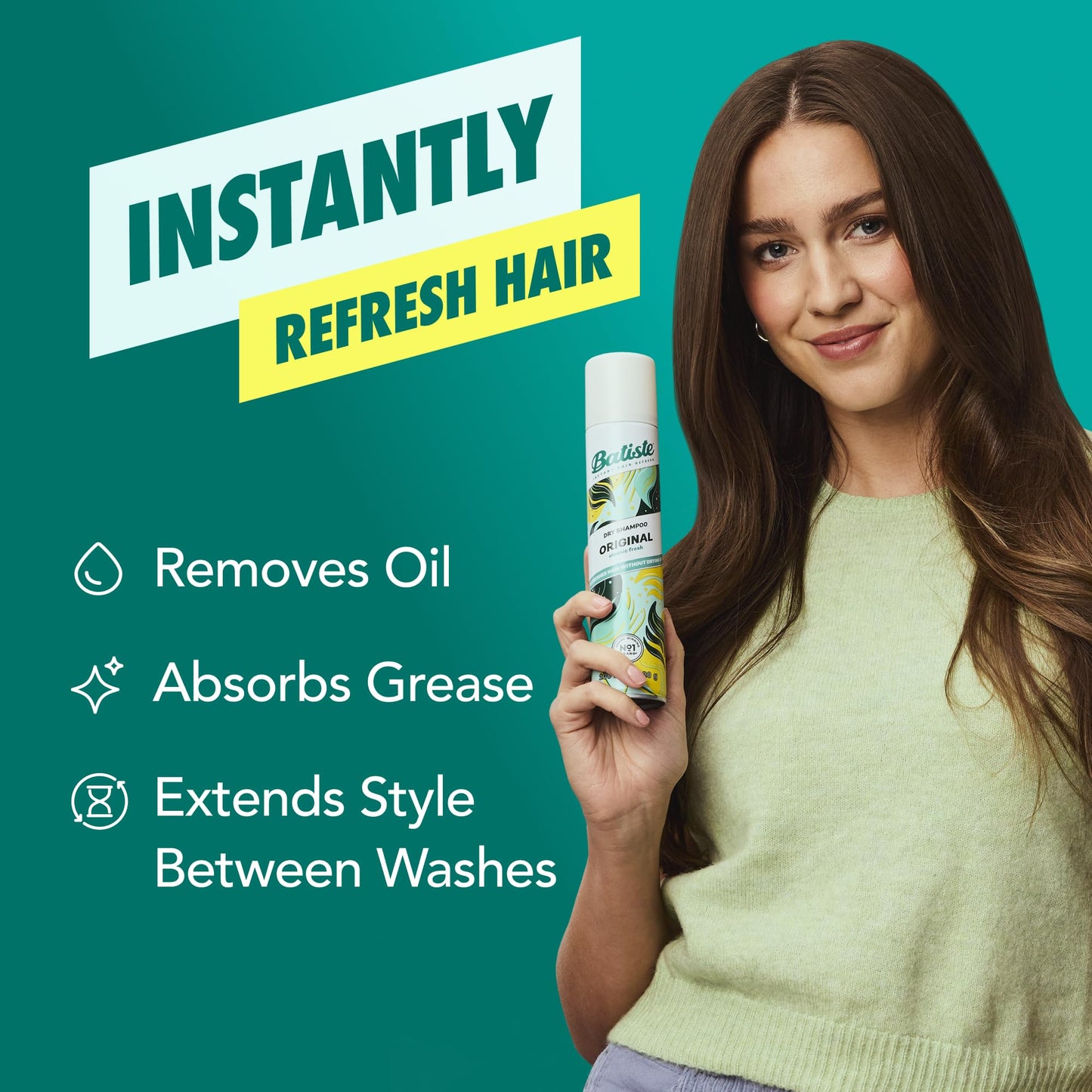 Batiste Dry Shampoo, Waterless shampoo, Original, 3.81oz, Pack of 3 Beauty and Personal Care Batiste