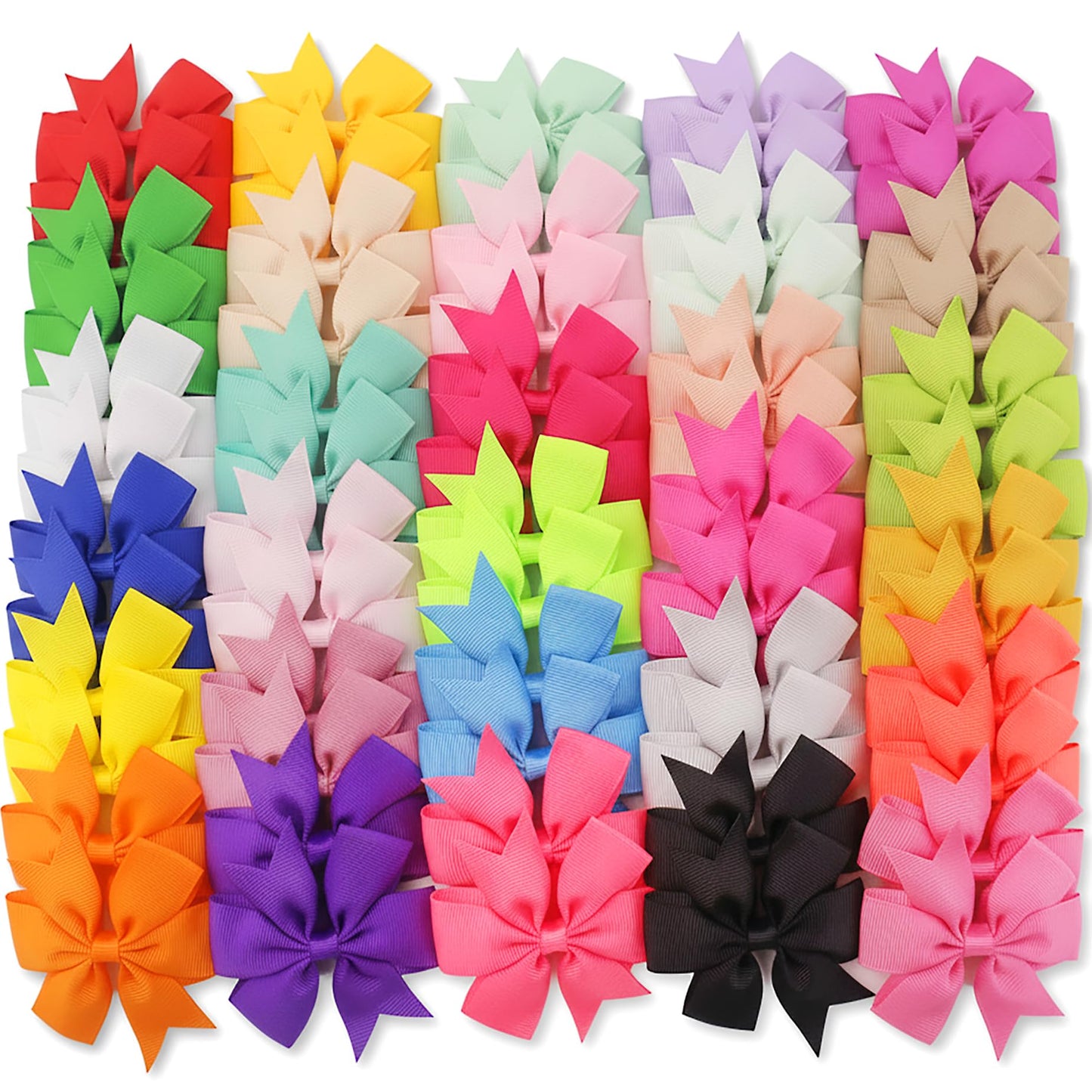 60Piece Grosgrain Ribbon Pinwheel Hair Bows Boutique Bow Alligator Clips For Girls Toddlers Teens Gifts In Pairs Beauty and Personal Care Babymatch Default Title