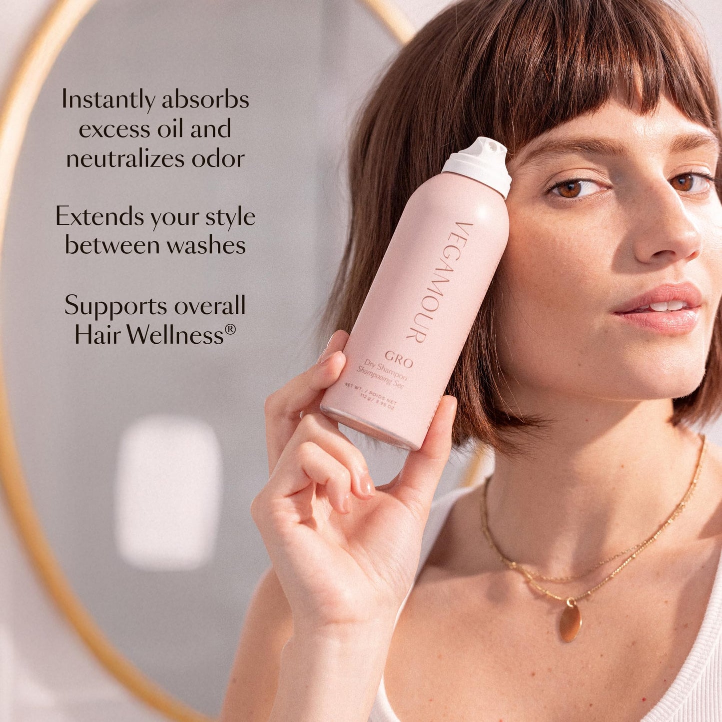 VEGAMOUR GRO Dry Shampoo - Plant-Powered, Absorbs Oil, Neutralizes Odor, Adds Volume, Talc-Free, No Buildup, Refreshes Between Washes, Vegan Beauty and Personal Care VEGAMOUR